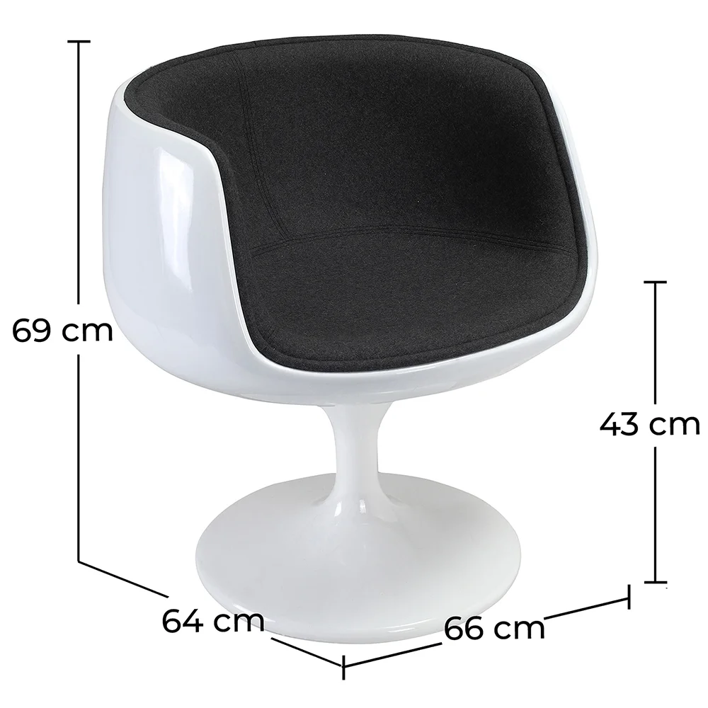 Cadeira Lounge - Cadeira de design branca - Estofada em tecido - Geneva image 10