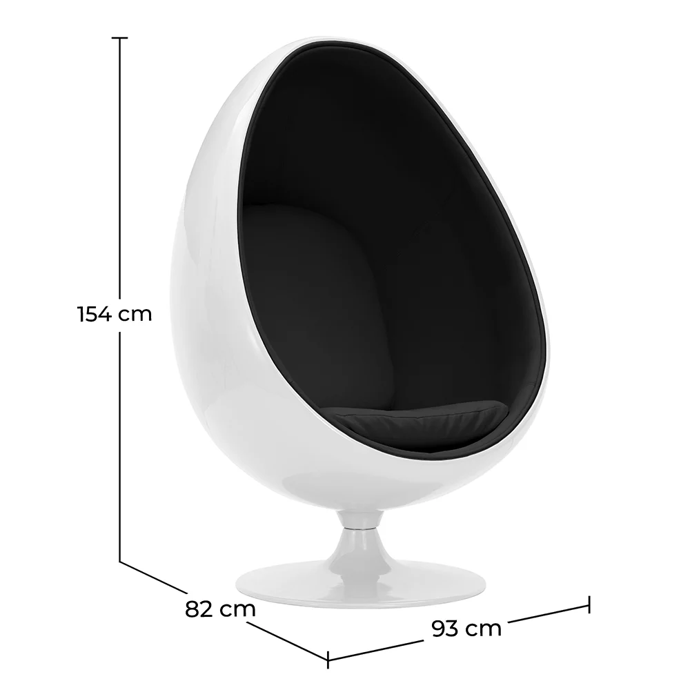 Poltrona de Design em Forma de Ovo - Estofada em Tecido - Eny image 10