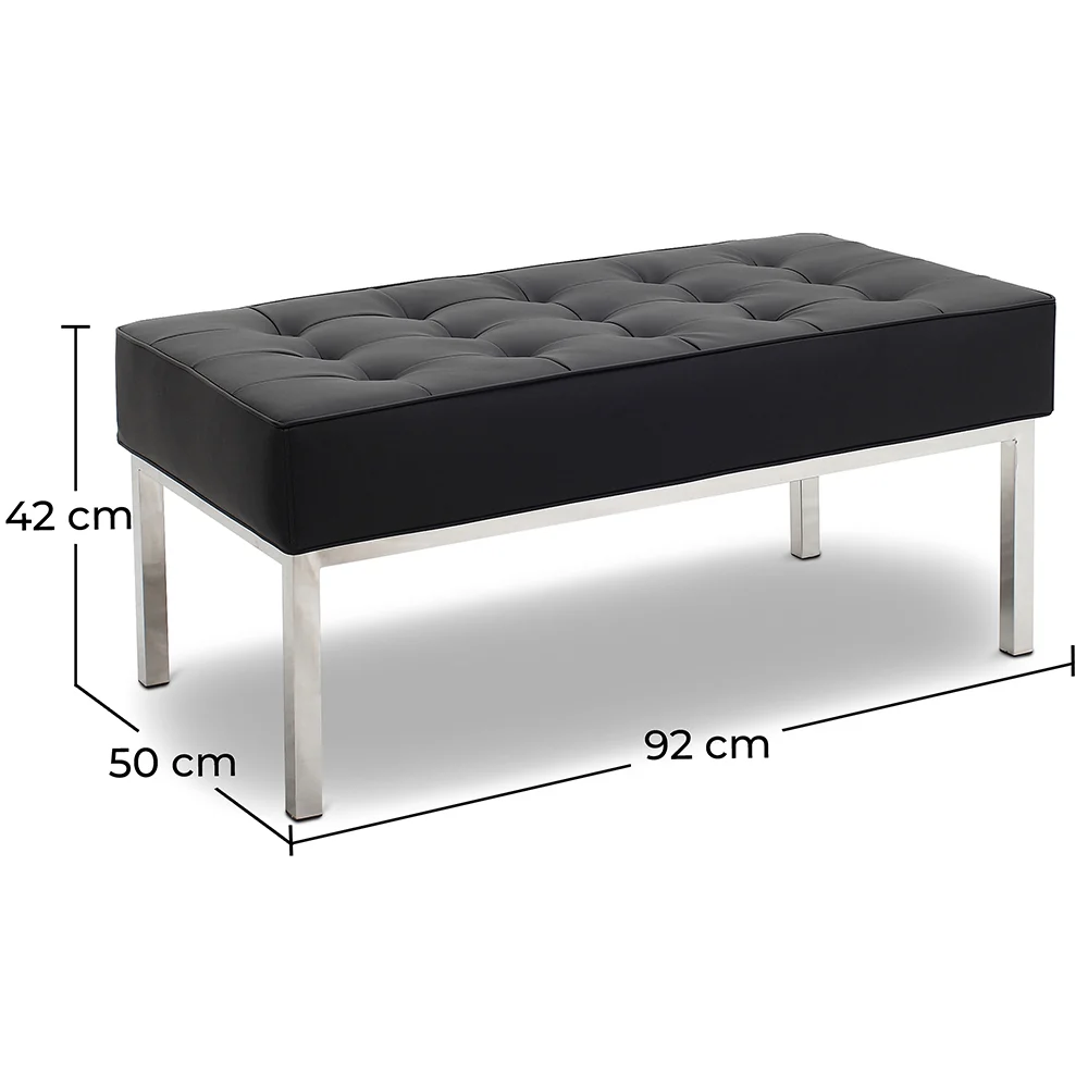 Banco de Design - 2 lugares - Estofado em Couro - Konel image 10