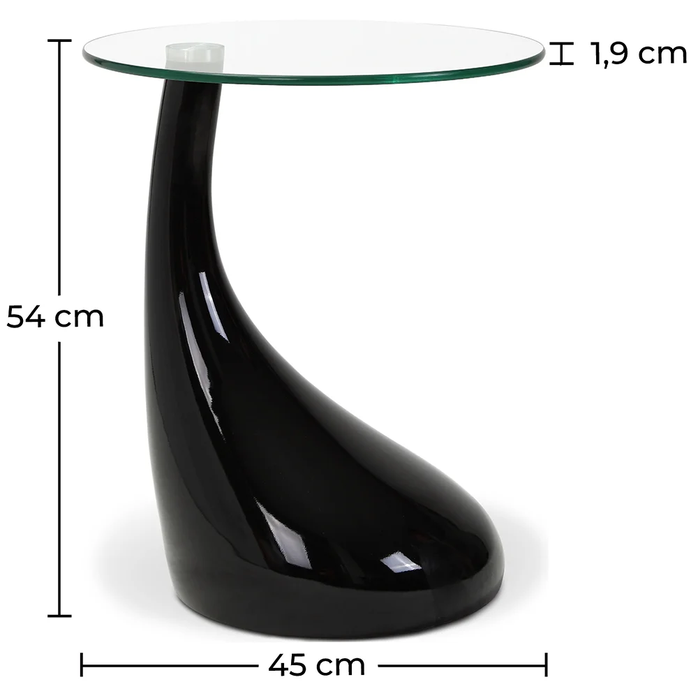Mesa lateral redonda de designer - Vidro - Lawa Bistro image 10
