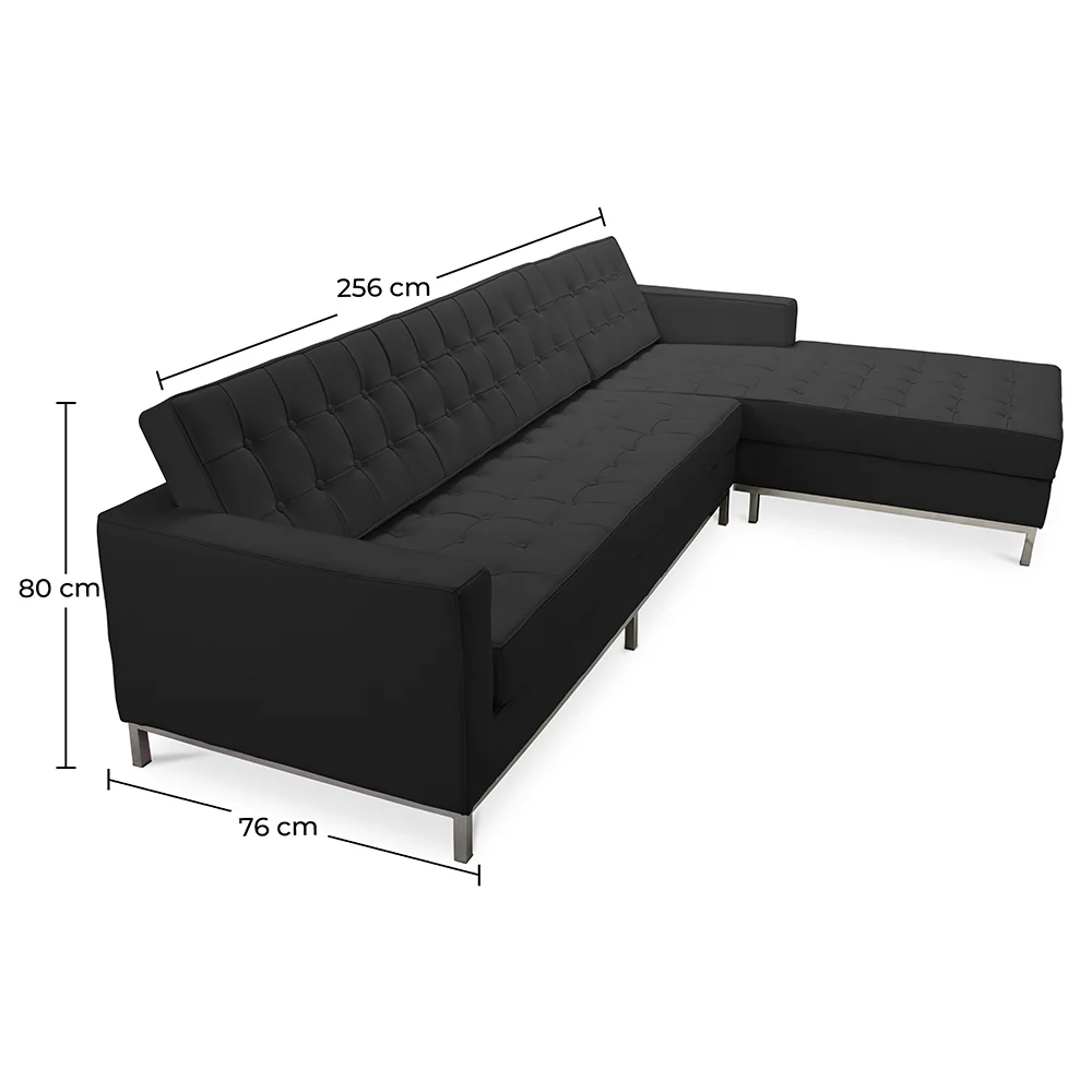 Chaise Longue de Design - Estofado em Couro - Direita - Sama image 10