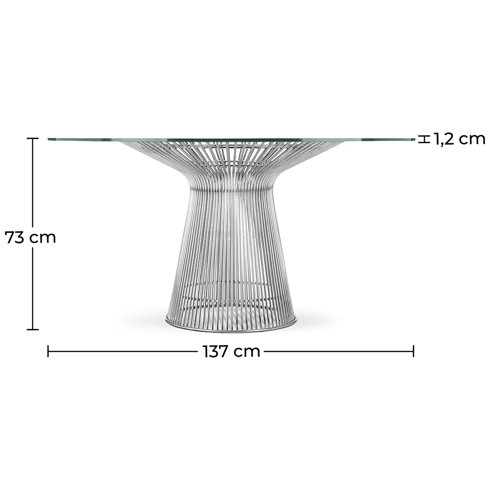 Mesa de jantar redonda - Vidro e metal - Barrel image 10