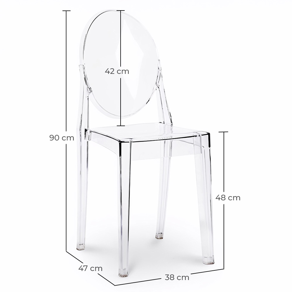 Pack de 4 Cadeiras de Jantar Transparentes - Victoria Queen image 10