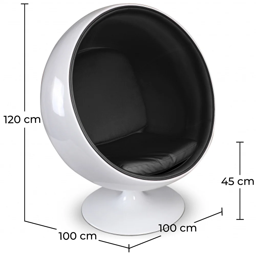 Poltrona de Design Esférica - Estofada em Couro Sintético - Batton image 10