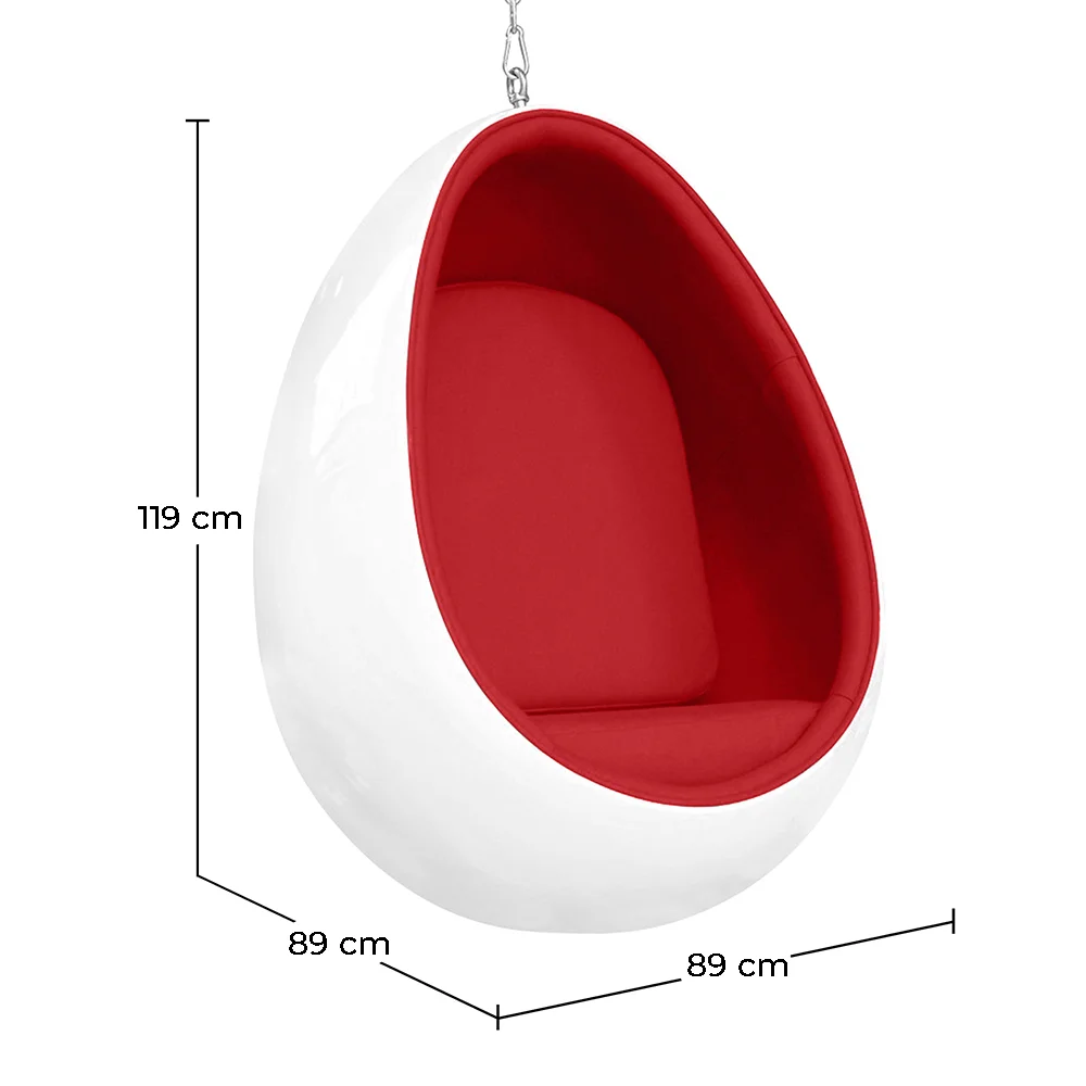 Poltrona de Design em forma de Ovo Suspensa - Estofada em Tecido - Eny image 10