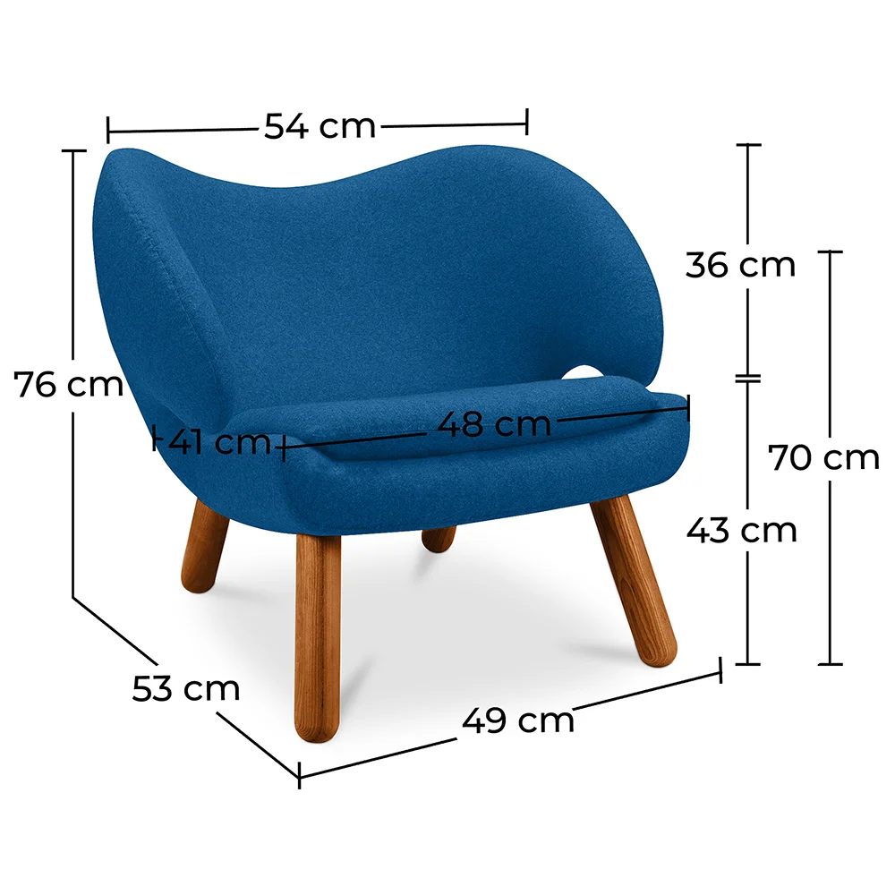 Poltrona Estofada em Tecido - Design Escandinavo - Pelitano image 10