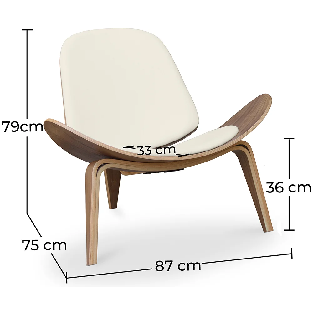 Poltrona de design - Poltrona escandinava - Estofamento em couro sintético - Lucy image 10