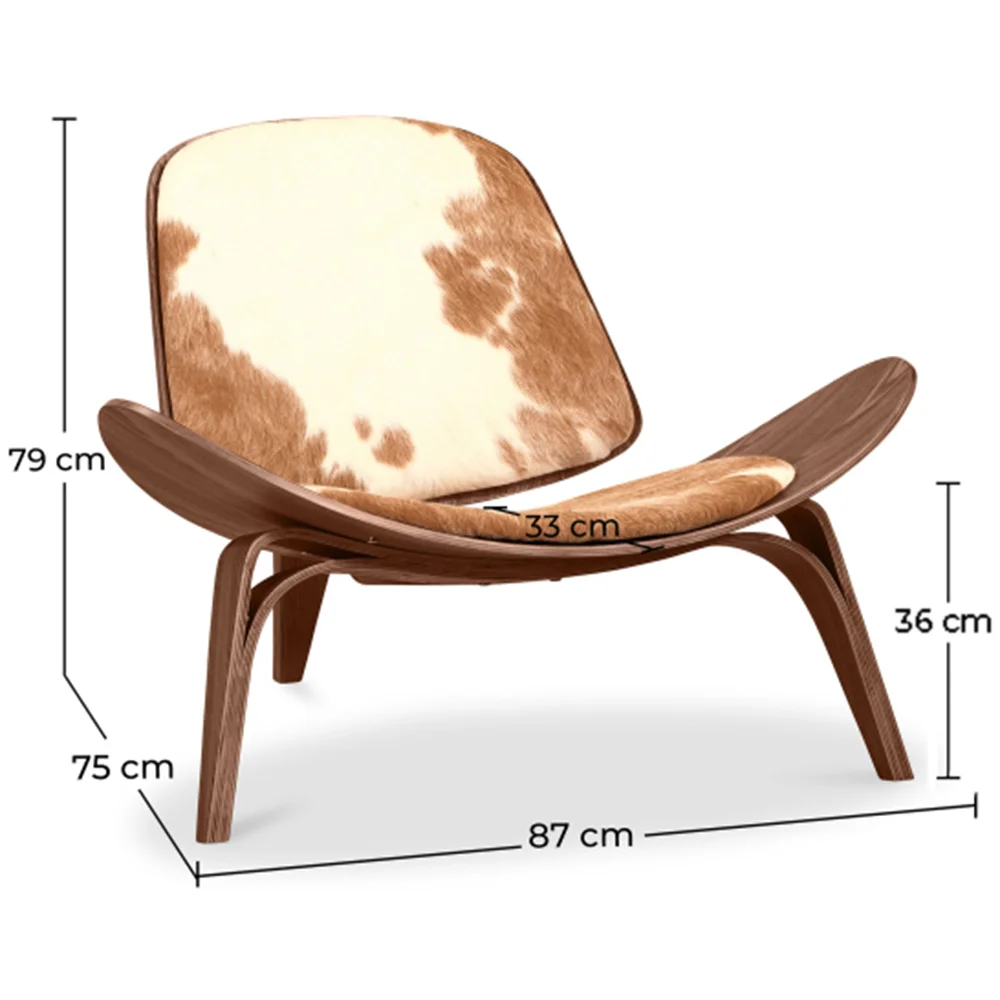 Poltrona de Design - Estilo Escandinavo - Estofada em Pele de Pónei - Lucy image 10
