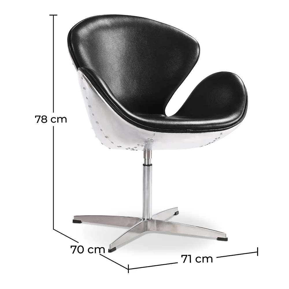 Cadeira com braços - Estilo aviador - Estofada em couro - Via image 10