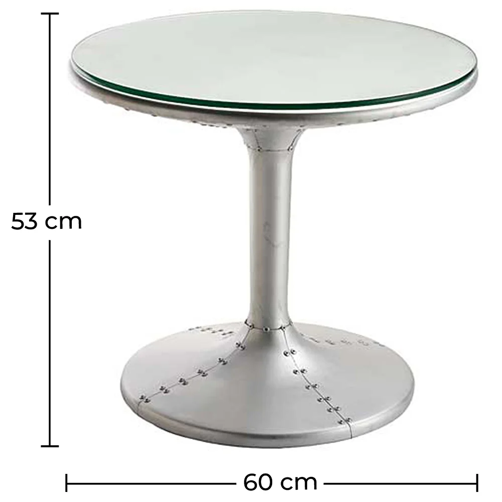 Mesa de centro redonda - Mesa auxiliar estilo aviador - Metal - Tulip image 10