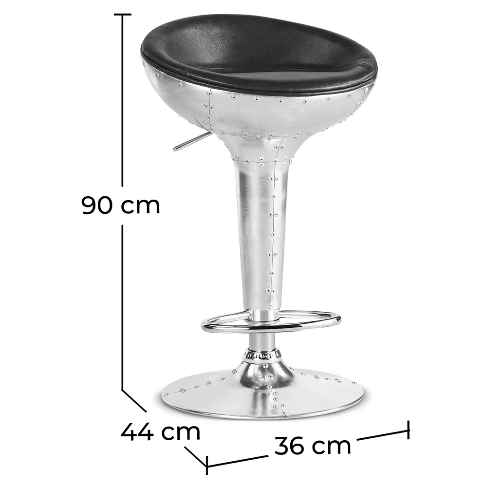 Banco redondo em metal - Estilo Aviador - 90 cm - Aviator image 10