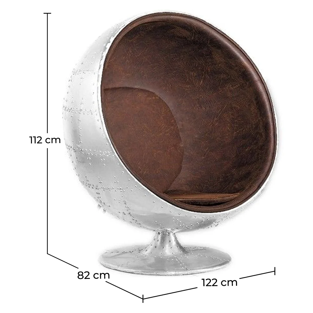 Cadeira de design em forma de bola - Estilo aviador - Estofada - Baller image 10
