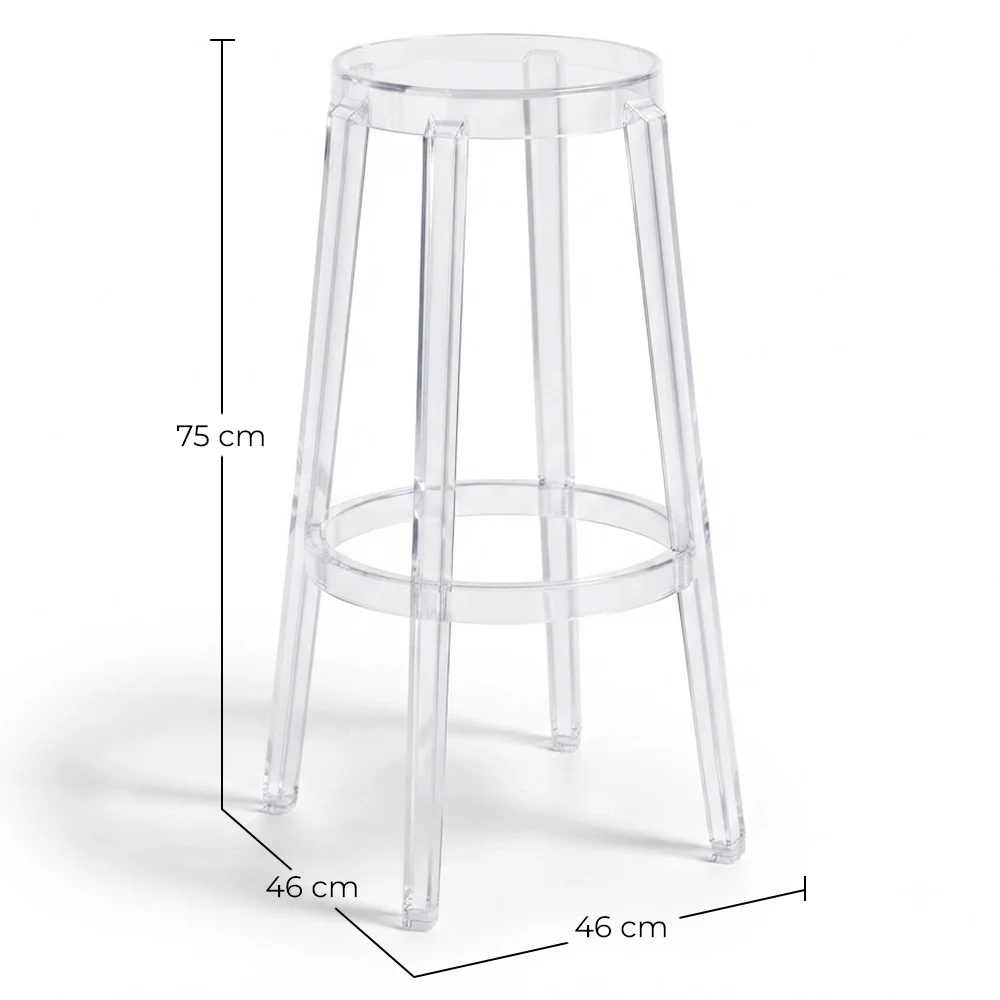 Banco de Design Transparente - 75cm - Arthur image 10