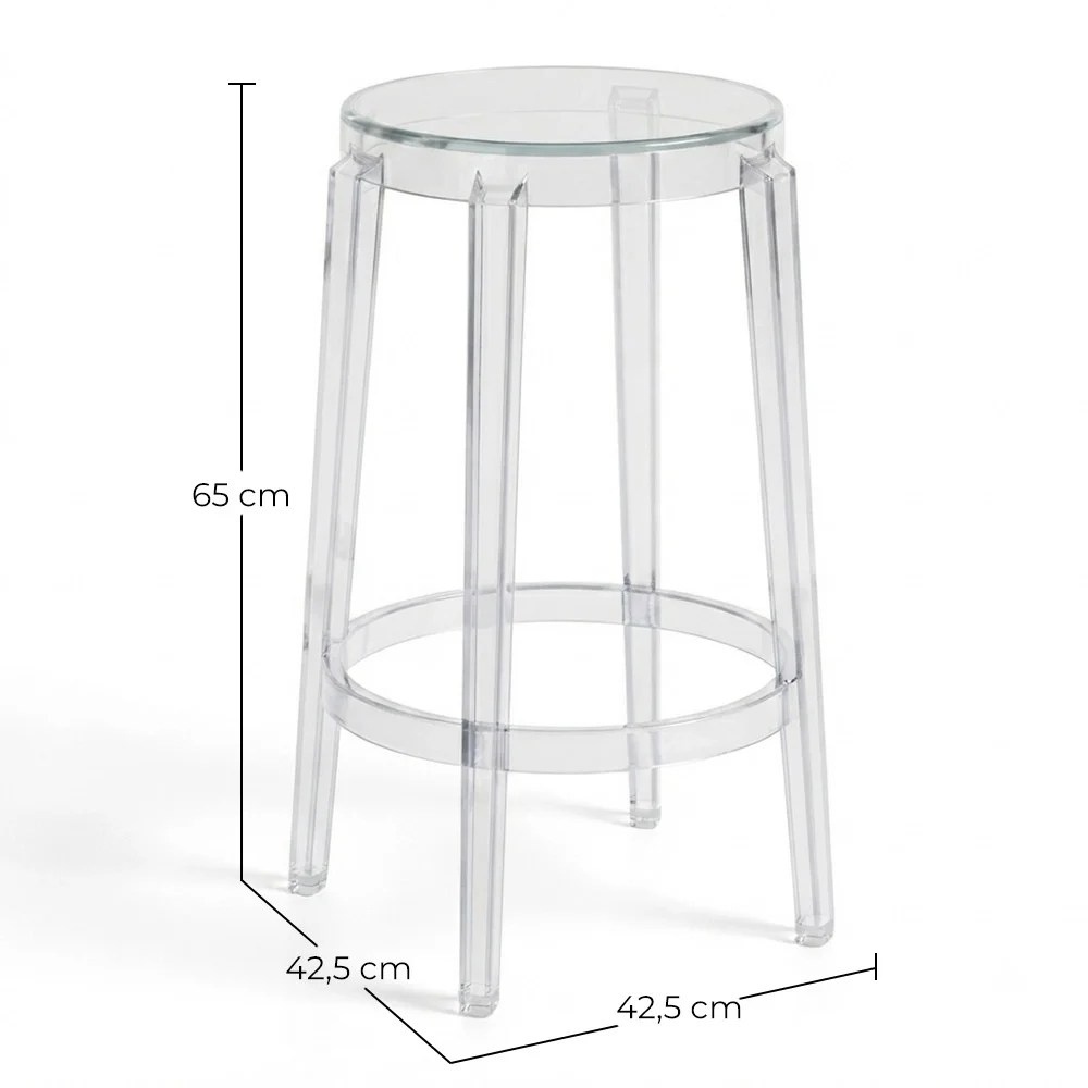 Banco de Design Transparente - 65cm - Arthur image 10