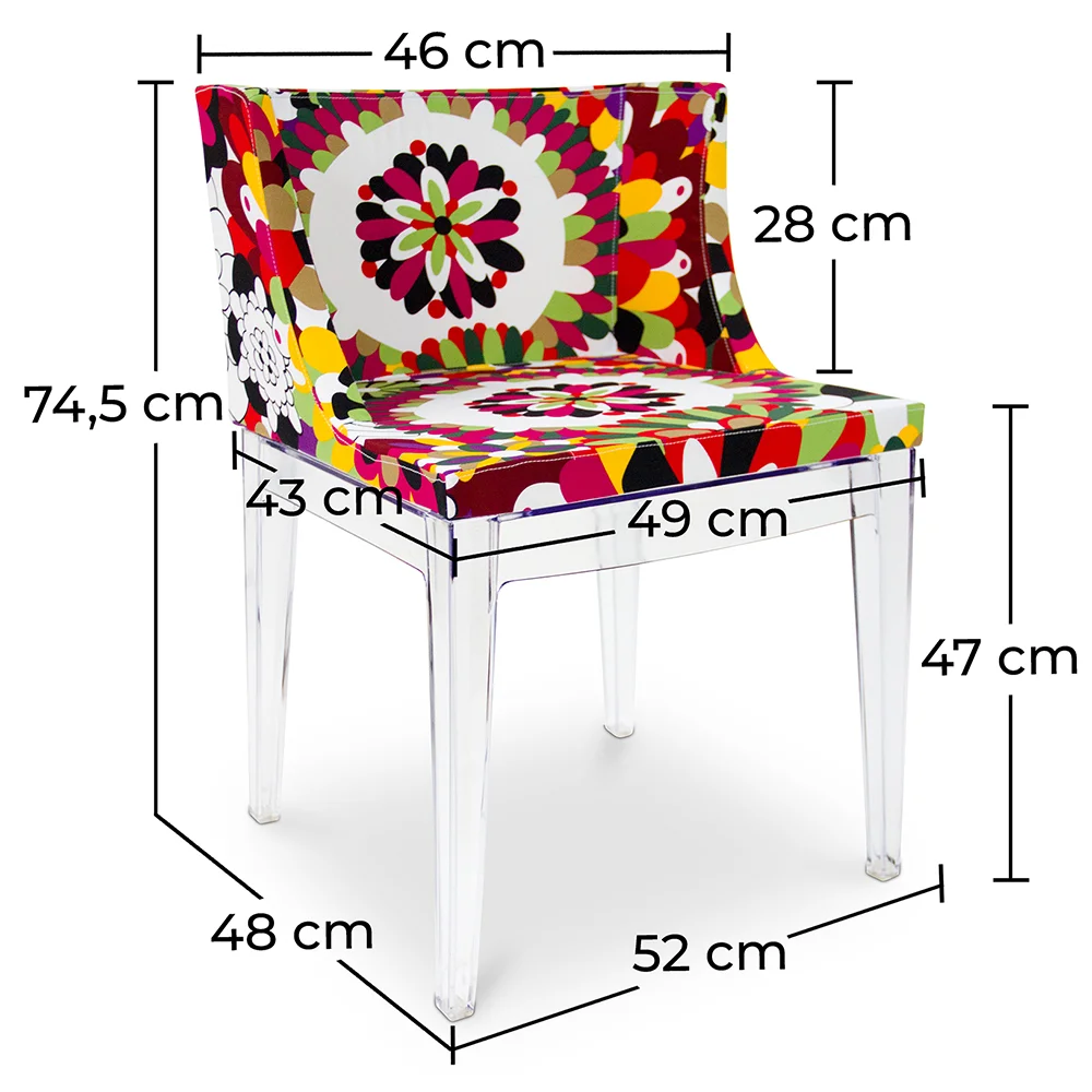 Cadeira de Jantar - Pernas Transparentes - Design com Padrões - Estilo Miss image 10