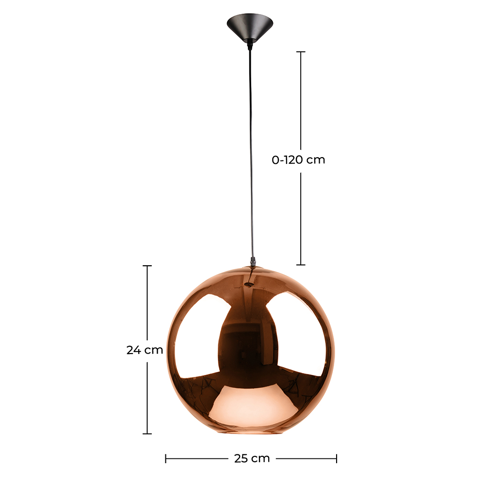 Luminária de Teto - Luminária Pendente Globo de Metal - 25 cm - Range image 10