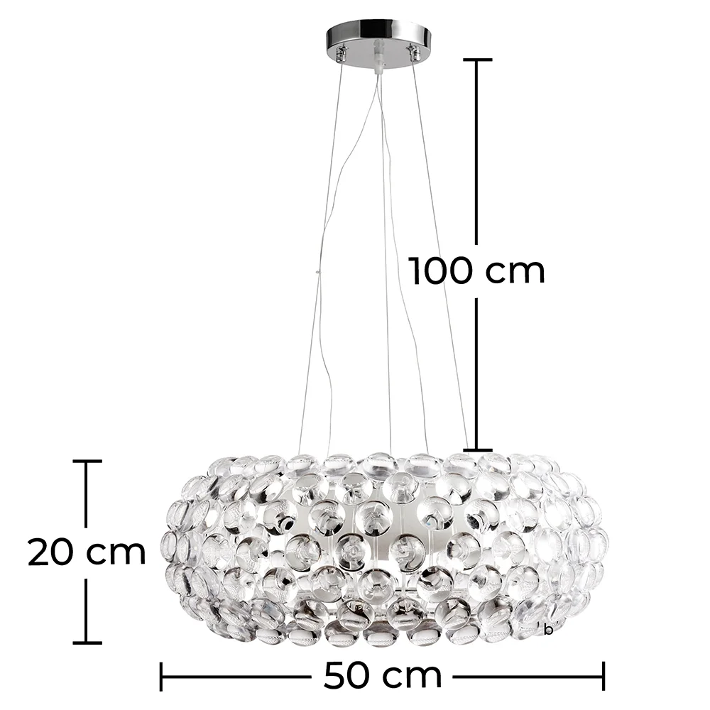 Luminária de Teto - Luminária Pendente Bolas de Cristal - 50cm - Savoni image 10