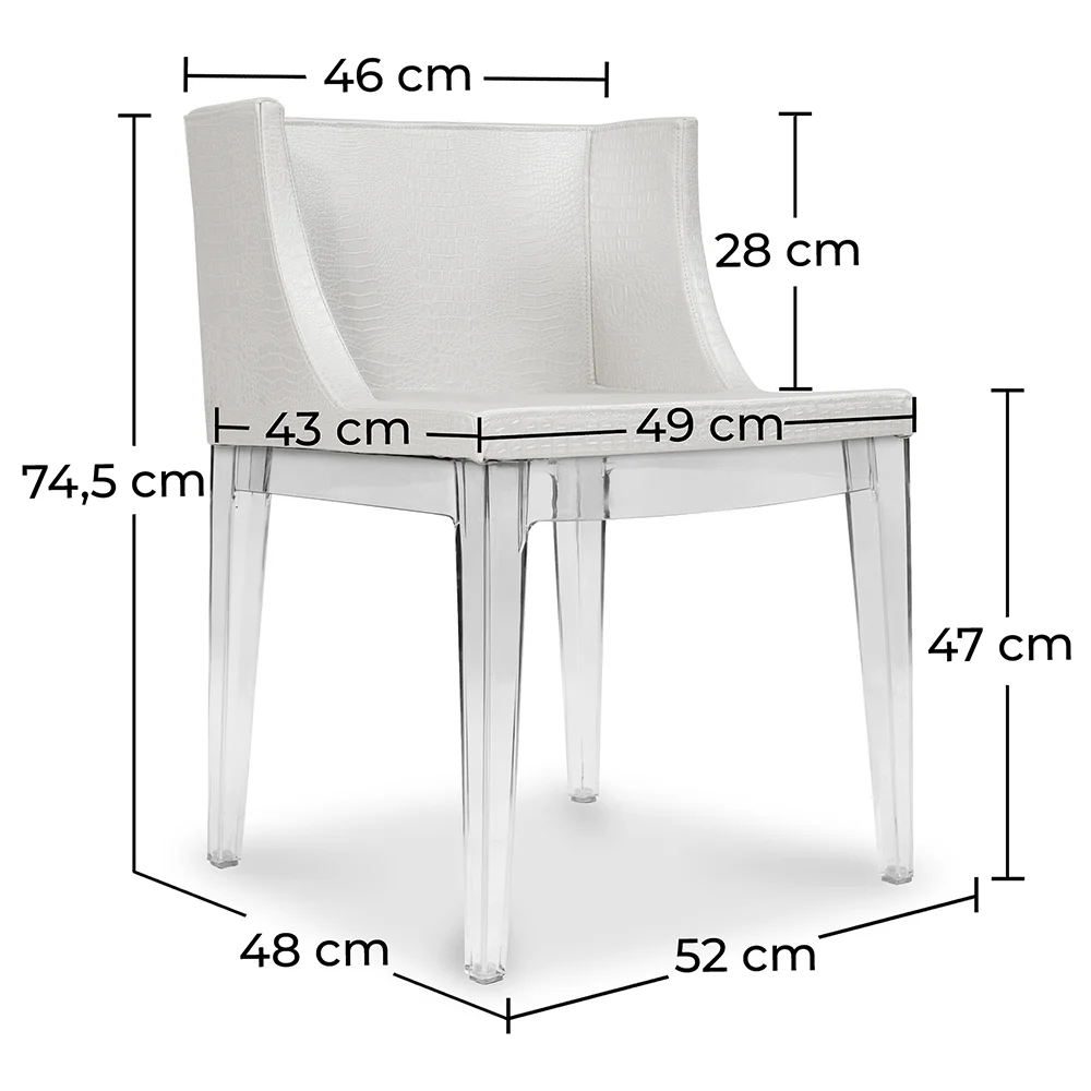 Cadeira de Jantar de Design - Pernas Transparentes - Mila image 10