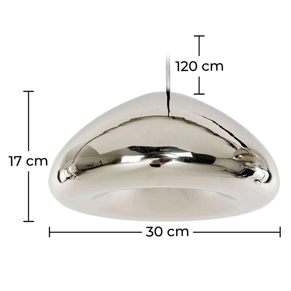  Luminária de Teto - Luminária Pendente em Metal Cromado - 30 cm - Nullify image 10