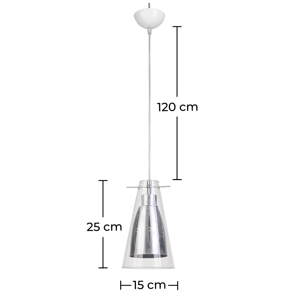 Luminária de teto - Luminária pendente - Aço e vidro - Apolo image 10