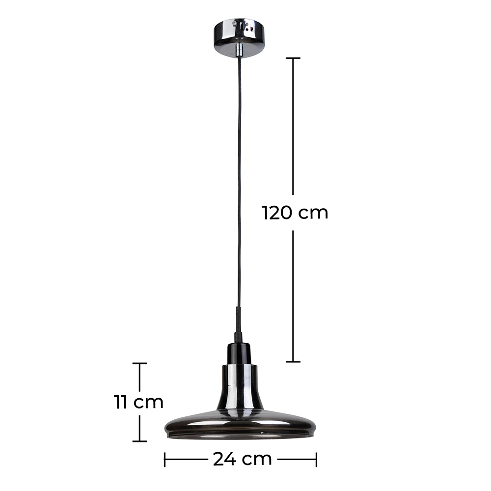 Luminária de teto - Luminária pendente de metal cromado - Blake image 10