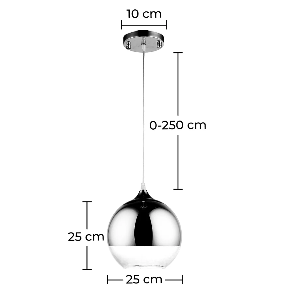  Luminária de teto de Desenho em forma de bola - Luminária pendente de metal cromado - Speculum image 10