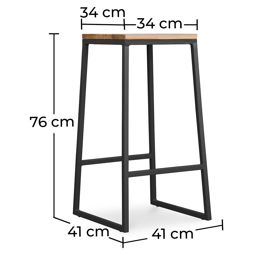 Banqueta com encosto - Madeira e Metal - 76cm - Big Boy image 10