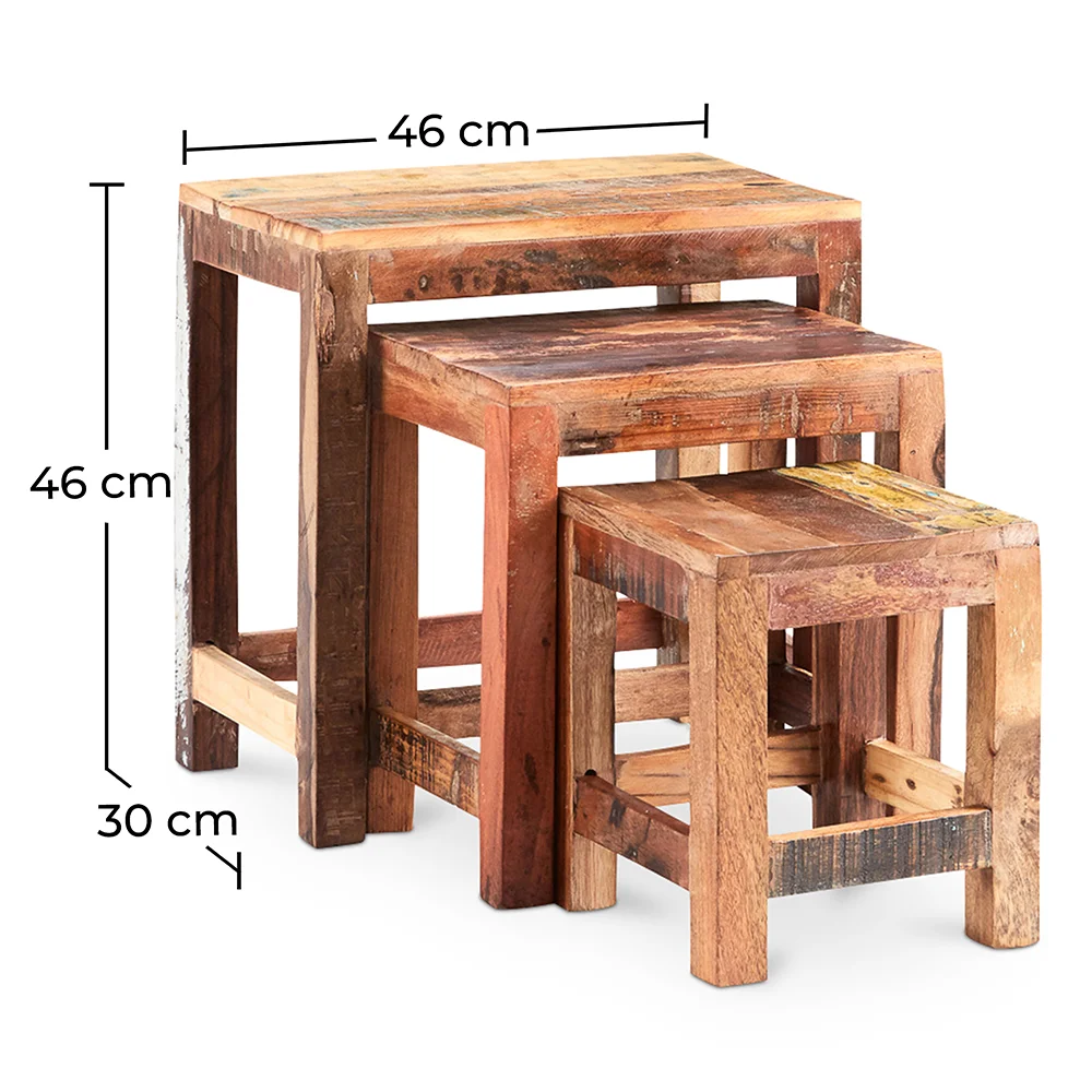 Pack de 3 mesas auxiliares apilables - Madera - Seaside image 10