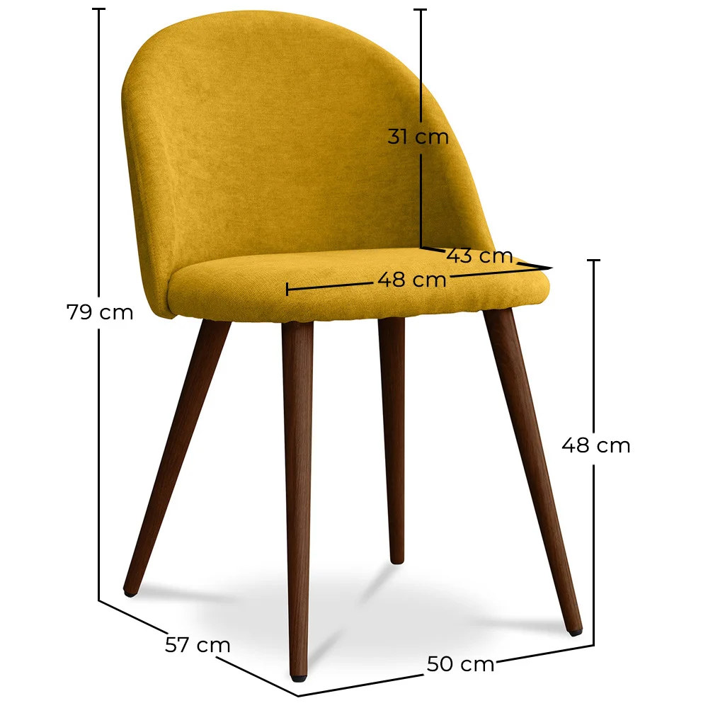 Cadeira de jantar - Estofada em tecido - Estilo escandinavo - Evelyne image 10