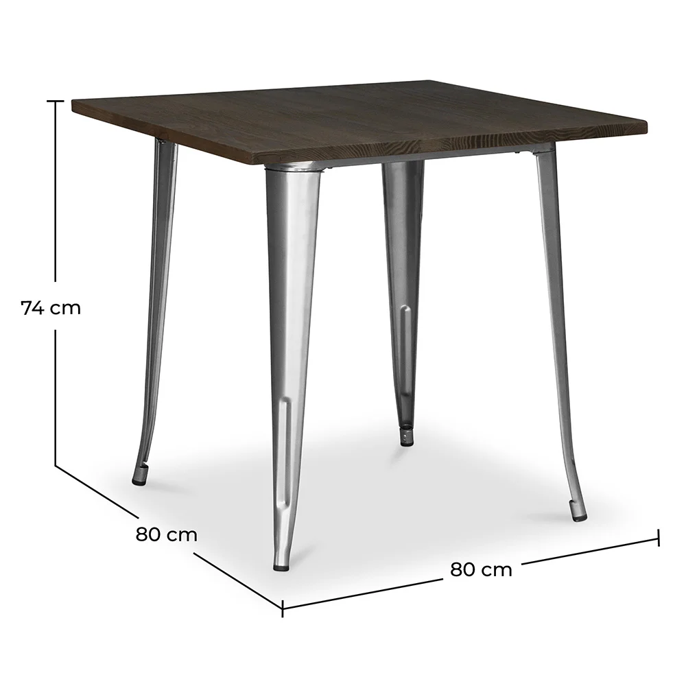 Mesa de jantar quadrada - Design industrial - Madeira e metal - Stylix  image 10