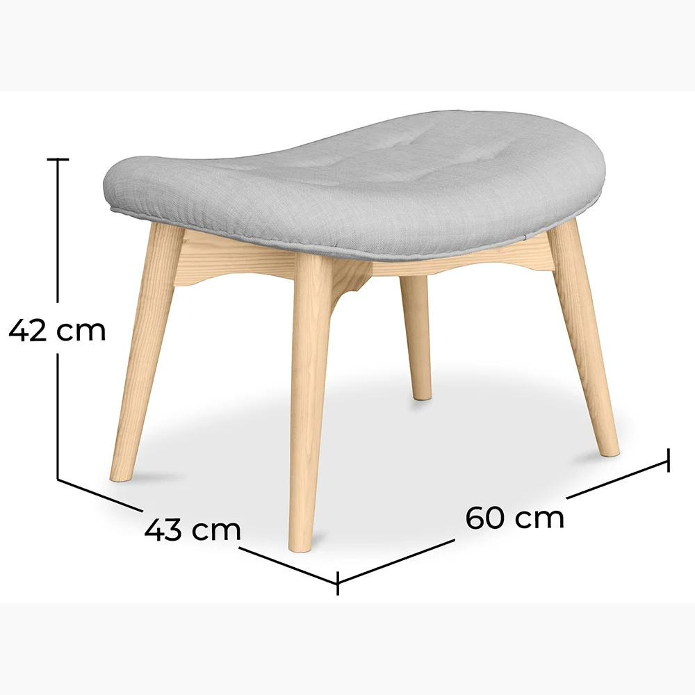 Otomano estofado em linho - Design escandinavo - Madeira - Kontor image 10