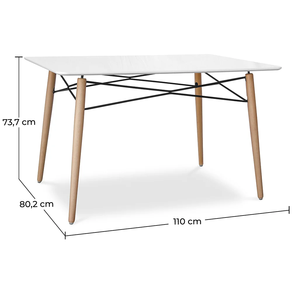 Mesa de jantar retangular - Design escandinavo - Madeira - Deswick image 10