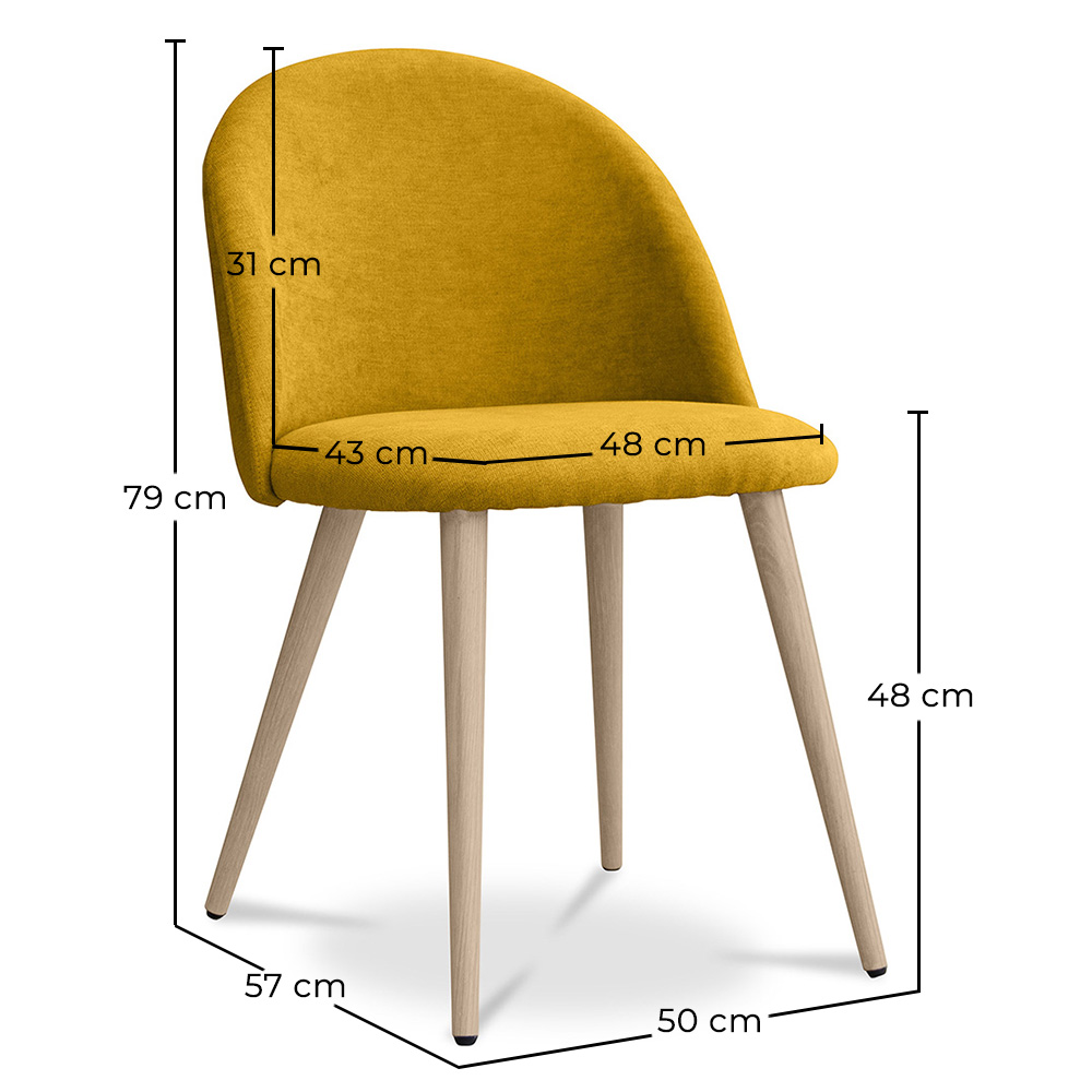 Cadeira de jantar - Estofada em tecido - Estilo escandinavo - Evelyne image 10