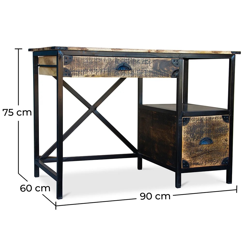 Mesa de Madeira com Gavetas - Design Industrial - Nashville image 10