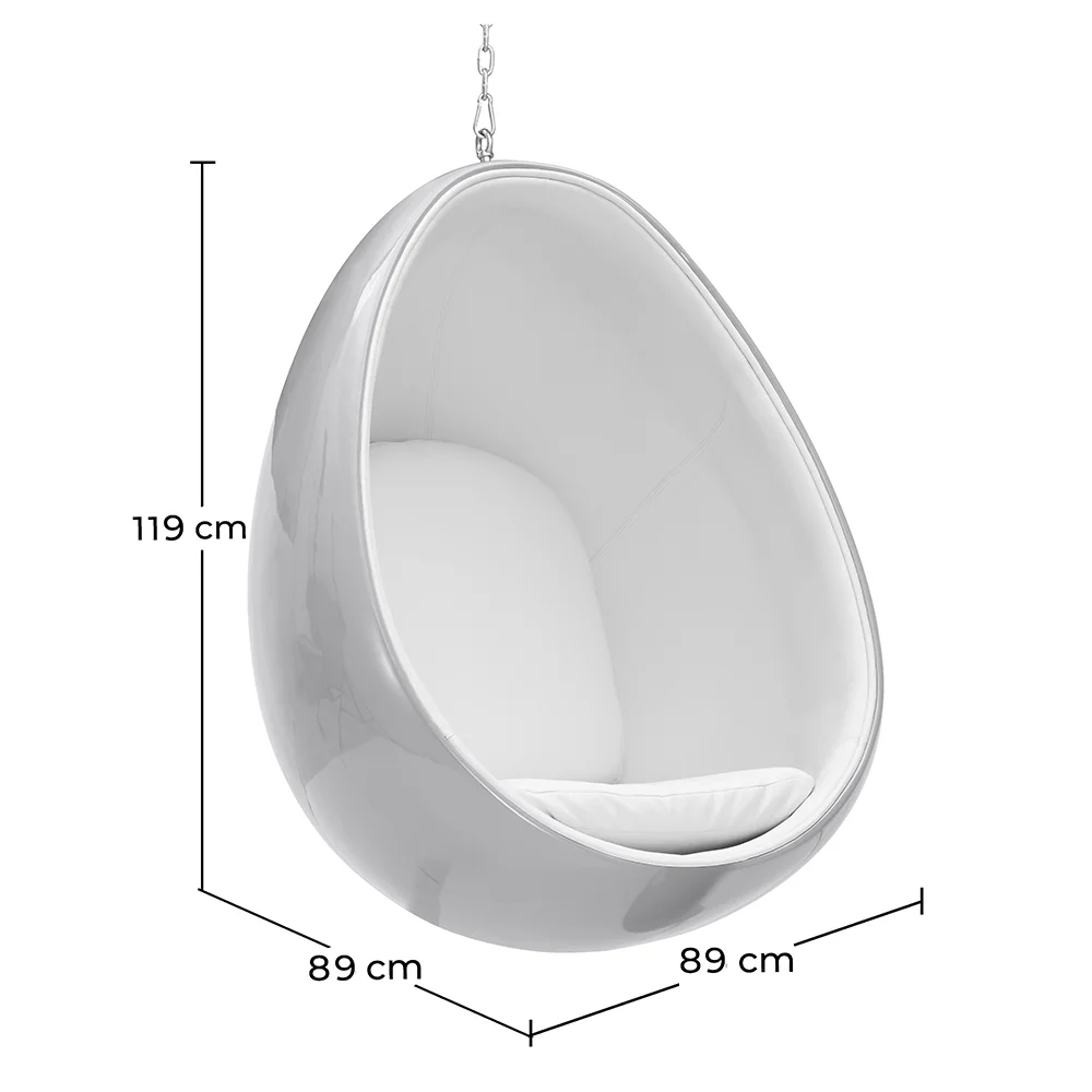 Poltrona Suspensa de Design em Forma de Ovo - Estofada em Tecido - Eny image 10