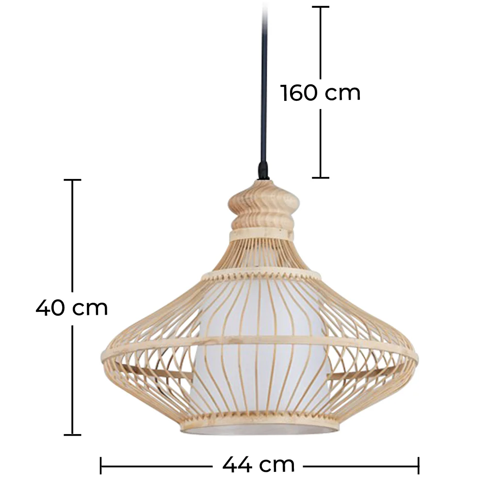 Lâmpada de teto de bambu - Luminária pendente de stile Boho Bali - Amara image 10