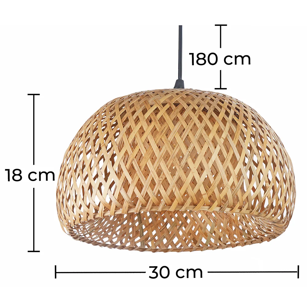  Luminária de teto de bambu - Pendente de stile Boho Bali - Talli image 10