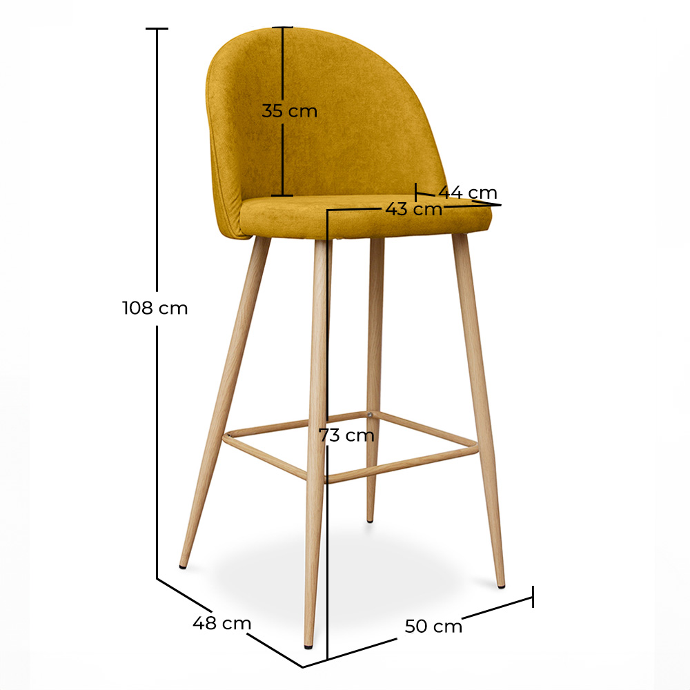 Banco estofado em tecido - Design escandinavo - 76cm - Evelyne image 10