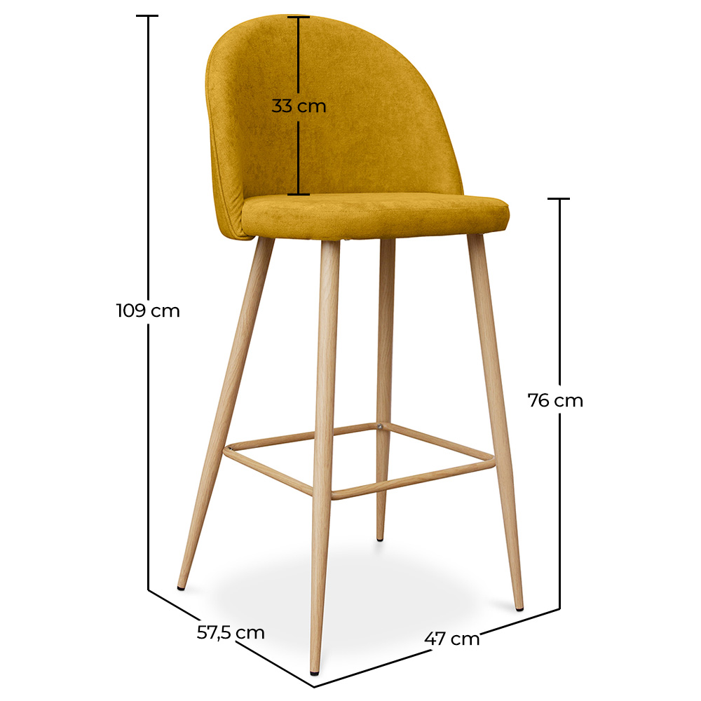 Banco estofado em tecido - Design escandinavo - 76cm - Evelyne image 10
