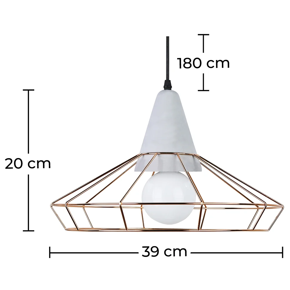 Luminária de teto Desenho retrô - Luminária pendente em metal e concreto - Giotto image 10