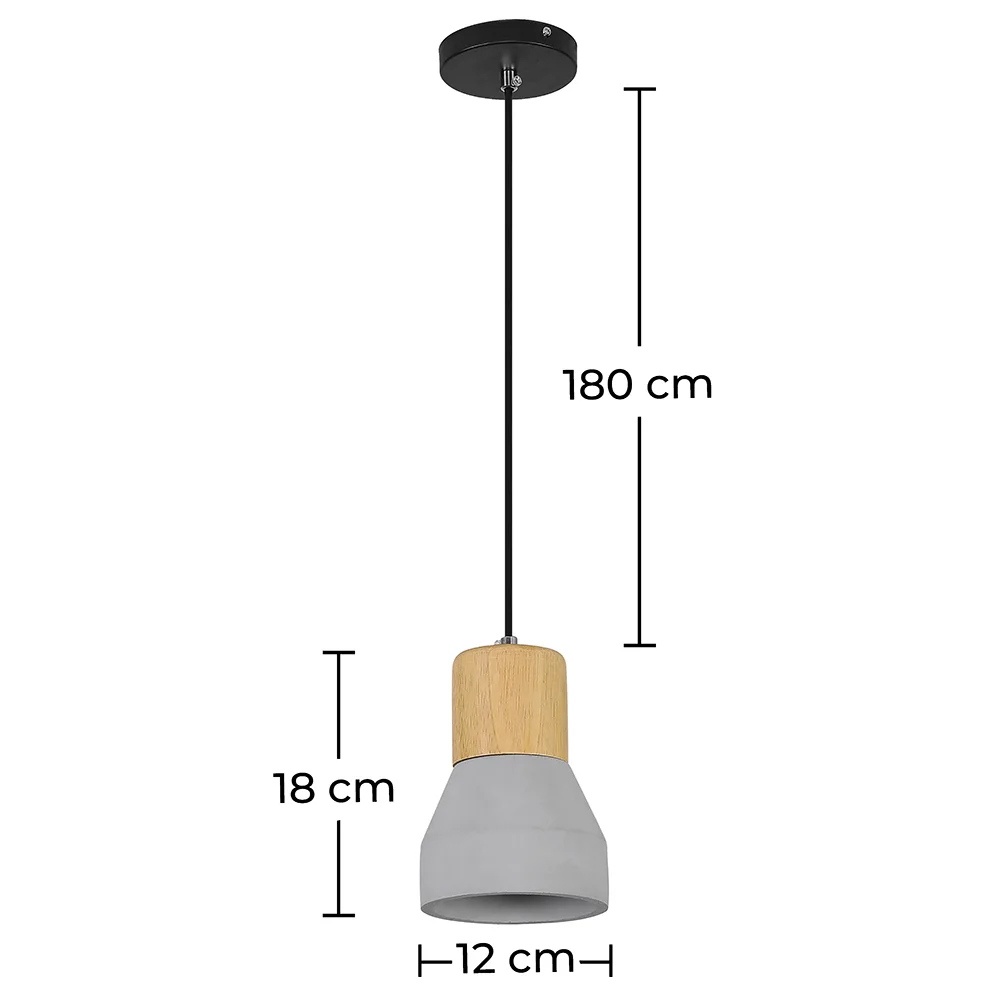 Luminária de teto de madeira e concreto - Luminária pendente de Desenho escandinavo - Minnie image 10