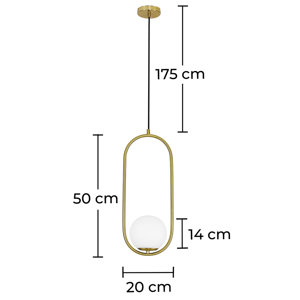 Luminária de teto globo - Pendente dourado - Ruby image 10