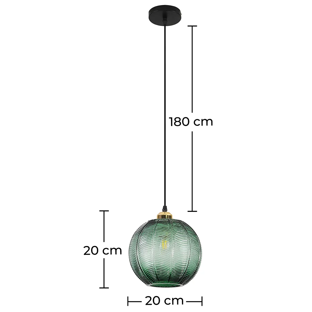 Luminária de teto de design vintage - Pendente de bola verde - Viola image 10