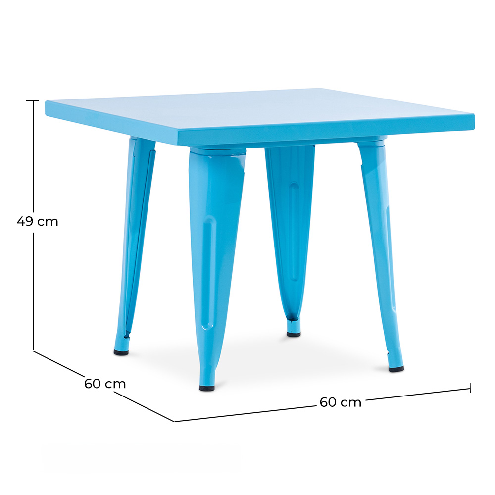 Mesa quadrada infantil - Industrial - Metal - 60cm - Stylix image 10