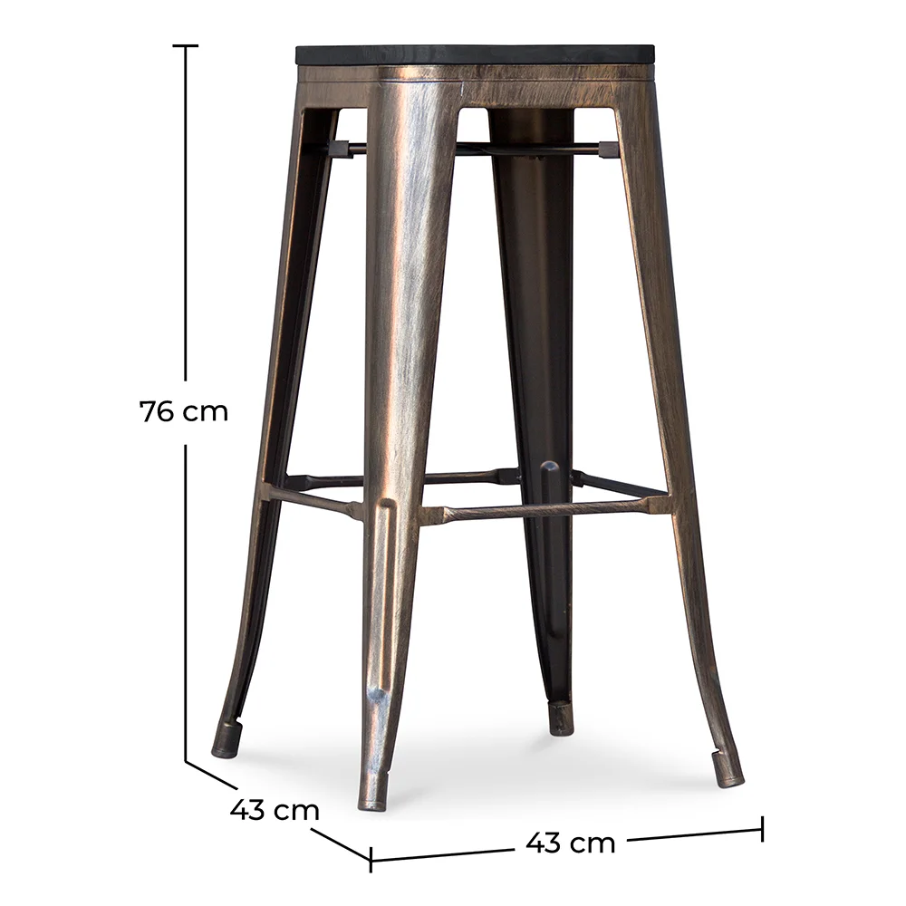 Banco Bar - Design Industrial - Madeira e Metal - 76cm - Stylix image 10