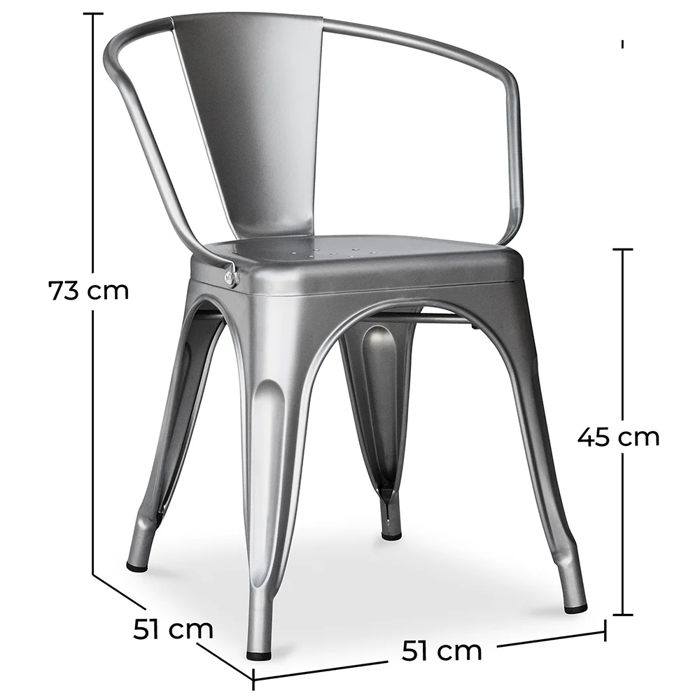 Cadeira de jantar com braços - Aço - Nova edição - Stylix image 10
