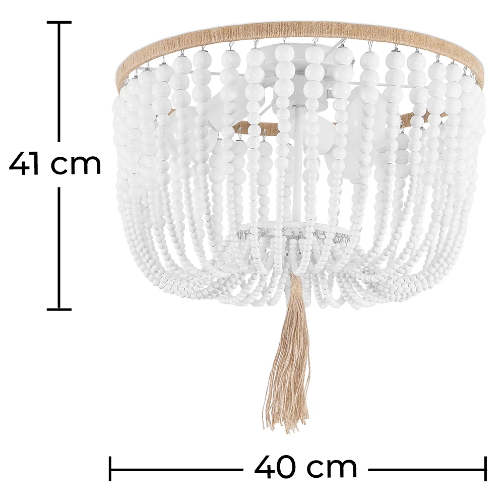  Luminária de teto com bolas de madeira - Plafon em estilo Boho Bali - Kanda image 10
