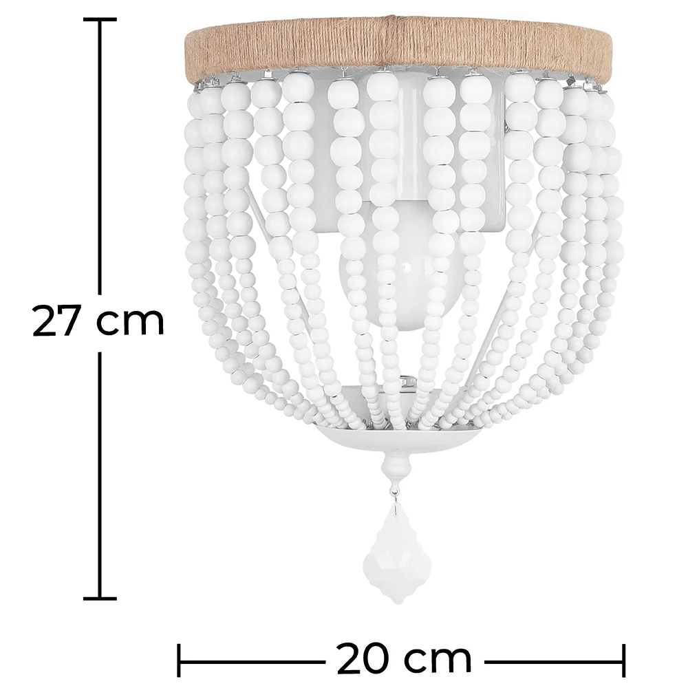 Luminária de Parede - Estilo Boho - Bolas de Madeira - Kanda image 10