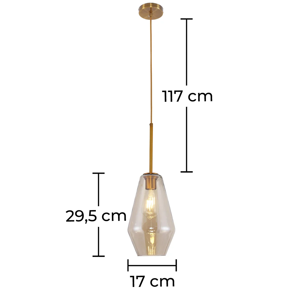 Luminária de teto de cristal - Luminária pendente de Desenho vintage - Alua image 10