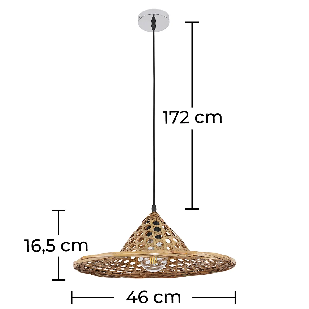 Luminária de teto de bambu - Luminária pendente de stile Boho Bali - Flora image 10